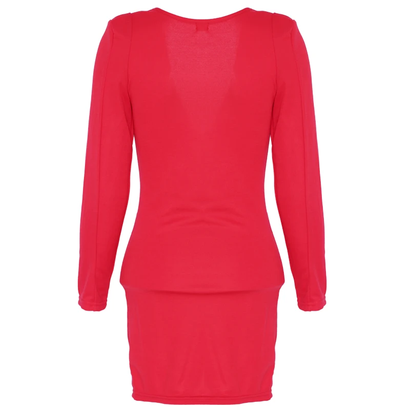 Сексуальное новое женское красное платье элегантное однотонное Короткое
