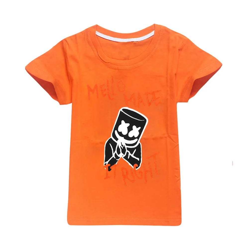 Modis dj marshmello/Детские футболки одежда с капюшоном Детский черный новый летний топ