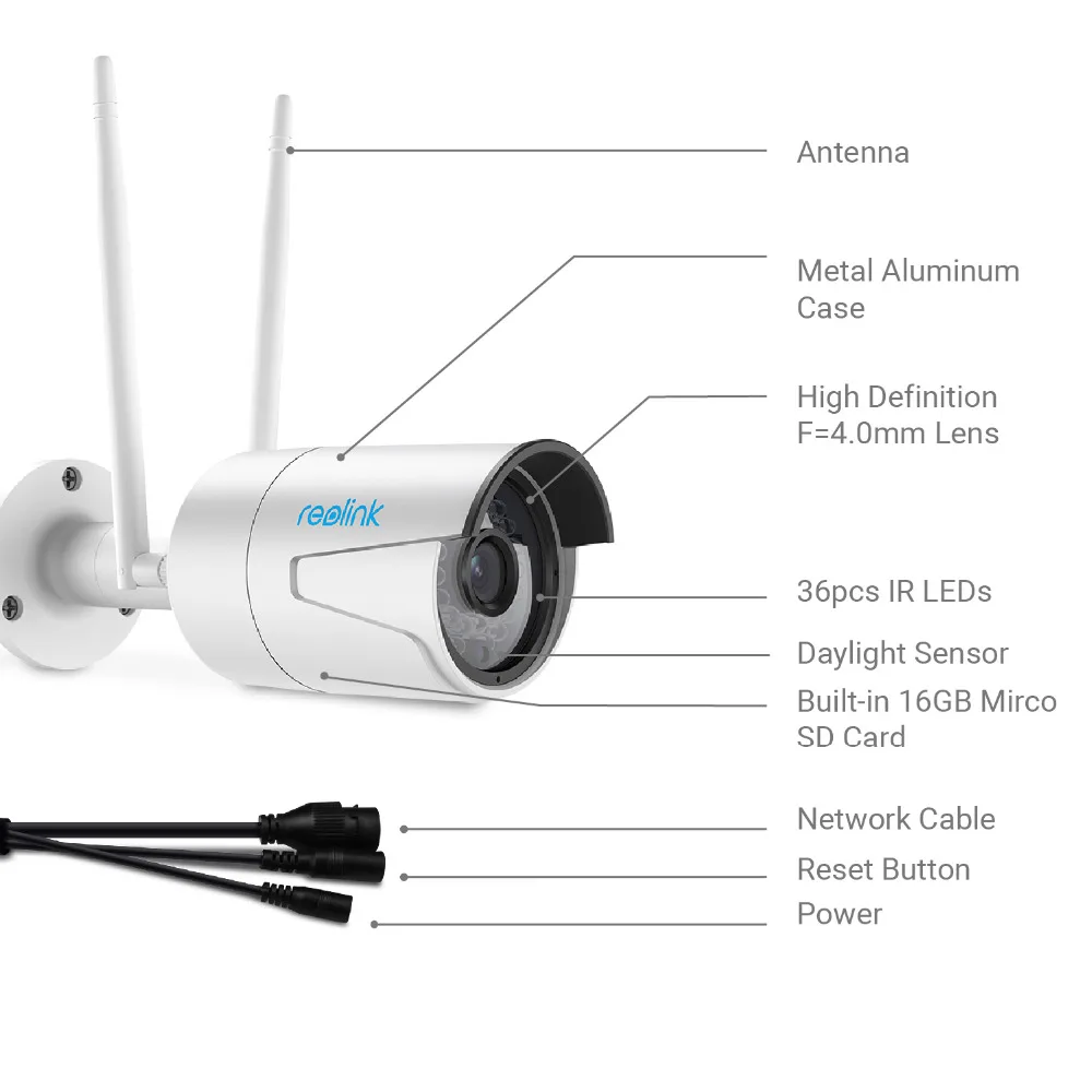 Reolink IP Камера Wi Fi 2.4 г/5 г 4MP Безопасности HD Видеонаблюдение SD Карты Пуля Уличная