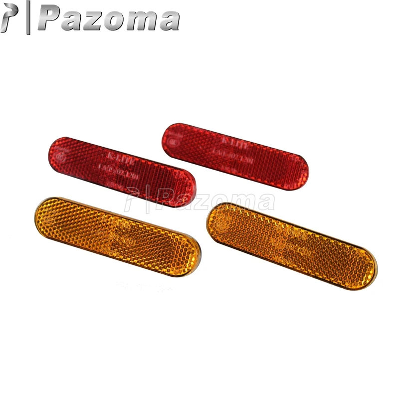 Pazoma Новинка 2 шт. пластиковые мотоциклетные красно желтые овальные безопасные