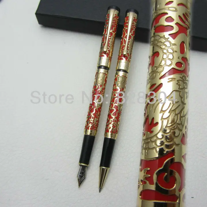

2pcs Free Shipping NIB Jinhao Ping cursive italic style celluloid 0.7MM perfect carvings Pattern Roller Pen