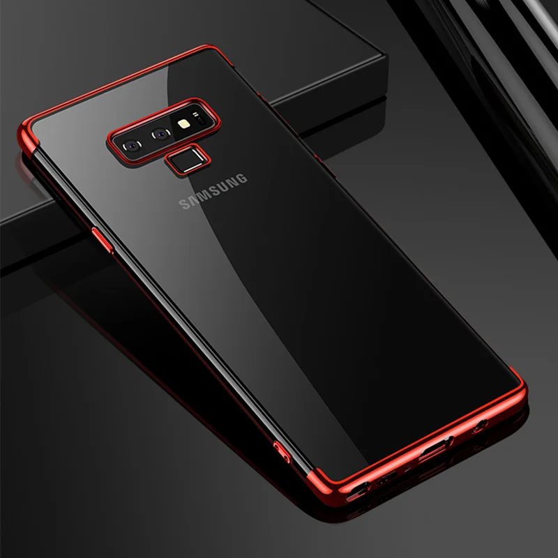Роскошный прозрачный чехол Fundas для Samsung Note 9 Galaxy мягкий из ТПУ с покрытием