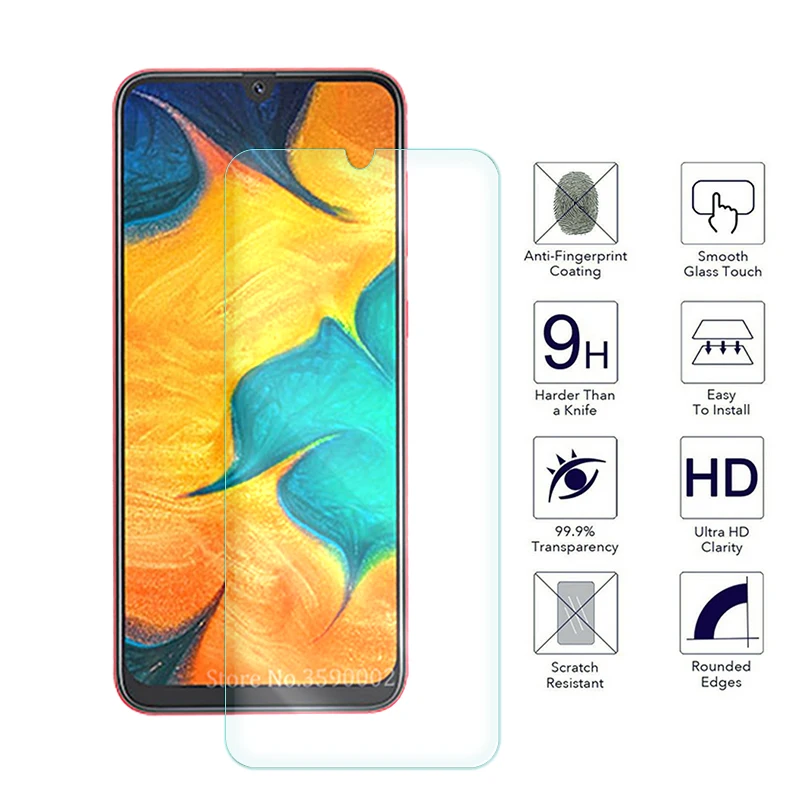 Защитное стекло для Samsung A50 A30 закаленное Передняя пленка телефона Galaxy M30 M20 M10 Glas