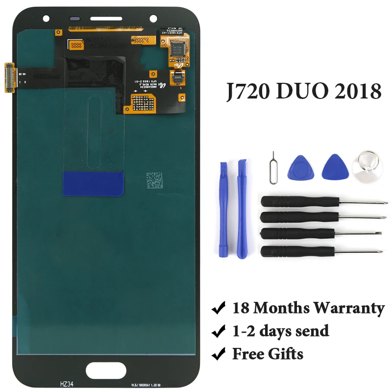 

ЖК-экран 5,5 дюйма Super AMOLED для J720 Duo 2018 J720 720F, дигитайзер, сенсорный экран, сменный экран в сборе