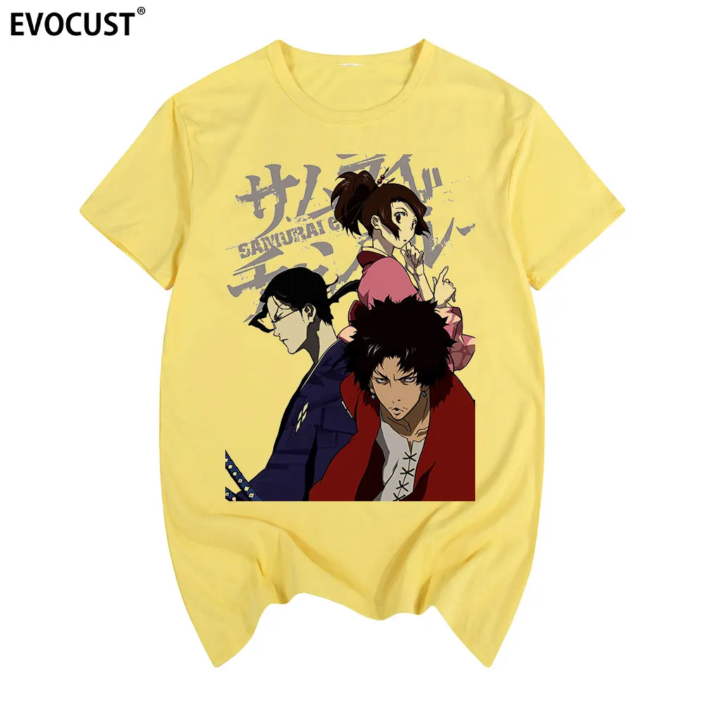 Хлопковая мужская футболка Samurai Champloo новая модная женская унисекс|Мужские