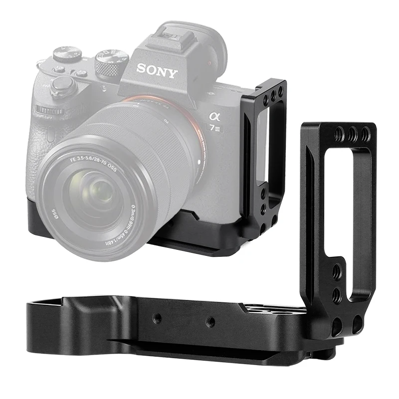 

L Bracket Quick Release Baseplateside Plate for Sony SLR A7 Series A7M3 A7R3 A9, Stretchable Camera Tripods Portrait Shot