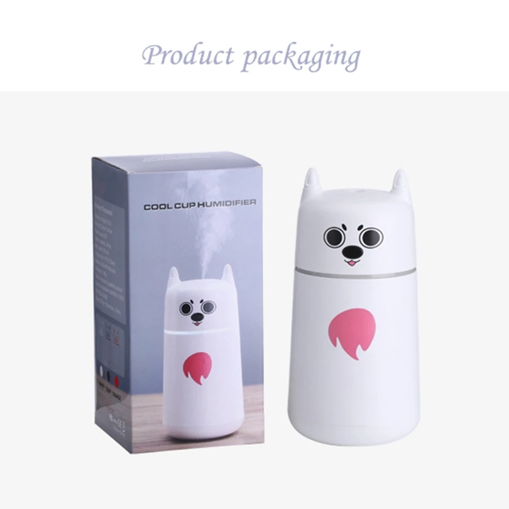 220ml air humidifier 7 Color Changing LED Lights car cute expression usb for Office Home | Бытовая техника