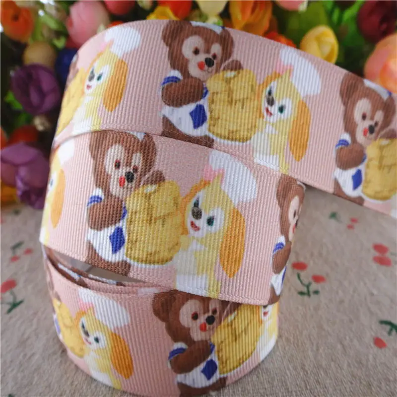 18102506 1&quot 25mm 10 yards cute animals printed grosgrain ribbons DIY hair bows handmade materials | Дом и сад