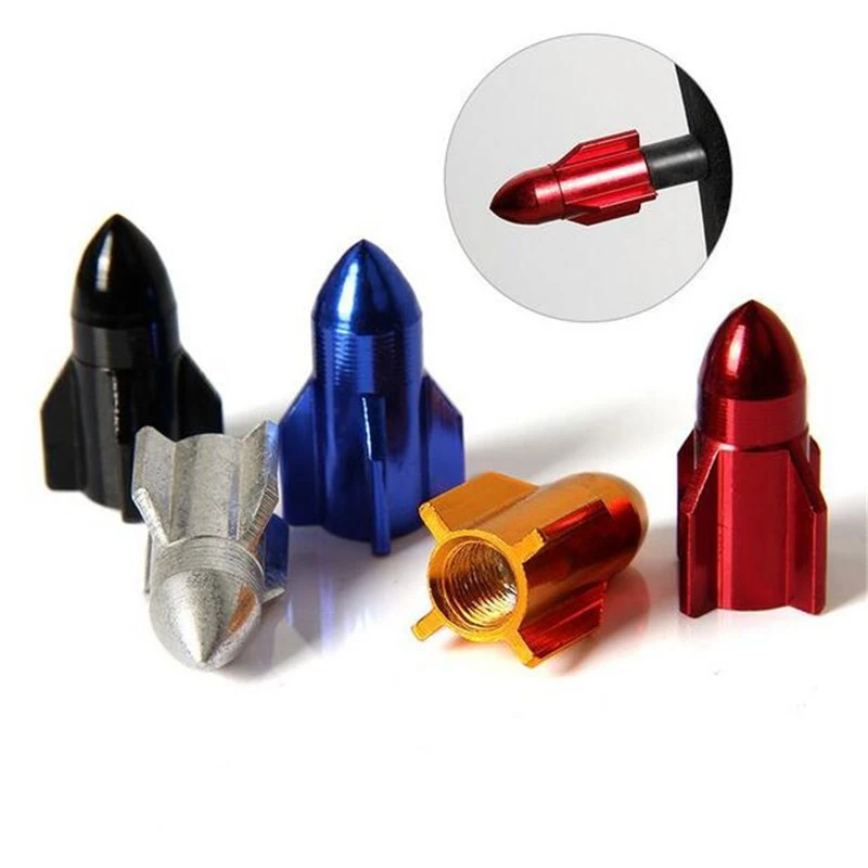 

4Pcs Bike Wheel Tire Covered Rocket Car Motorcycle Universal Tube Tyre Bicycle AV SV American AIR Valve Cap Dustproof 5 Colors