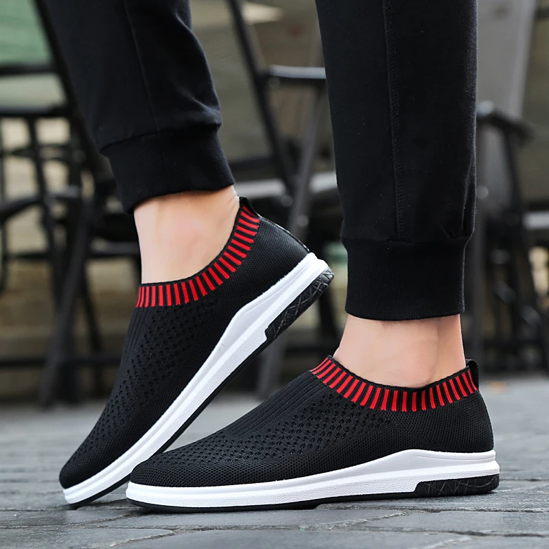 High Top Men's Summer white Weaving espadrilles Men Sock Shoes Comfort Slip On Breathable Chaussure Male Luxury Brand E4 | Обувь