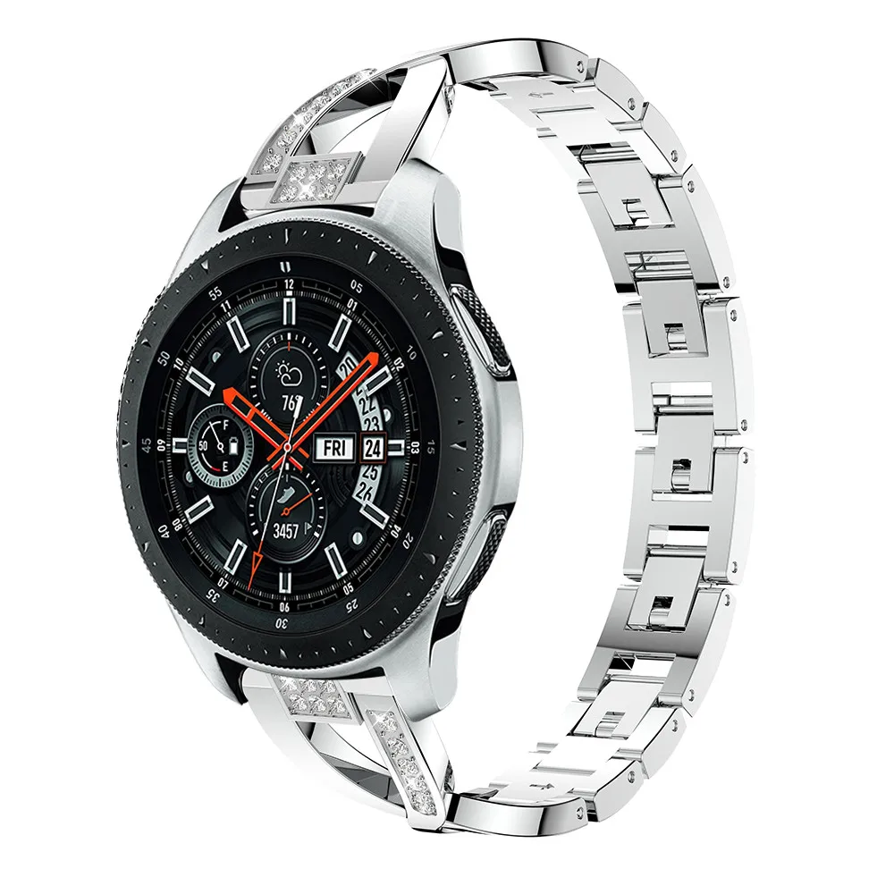 Ремешок из нержавеющей стали для Samsung Galaxy watch 46 мм сменный Браслет со стразами