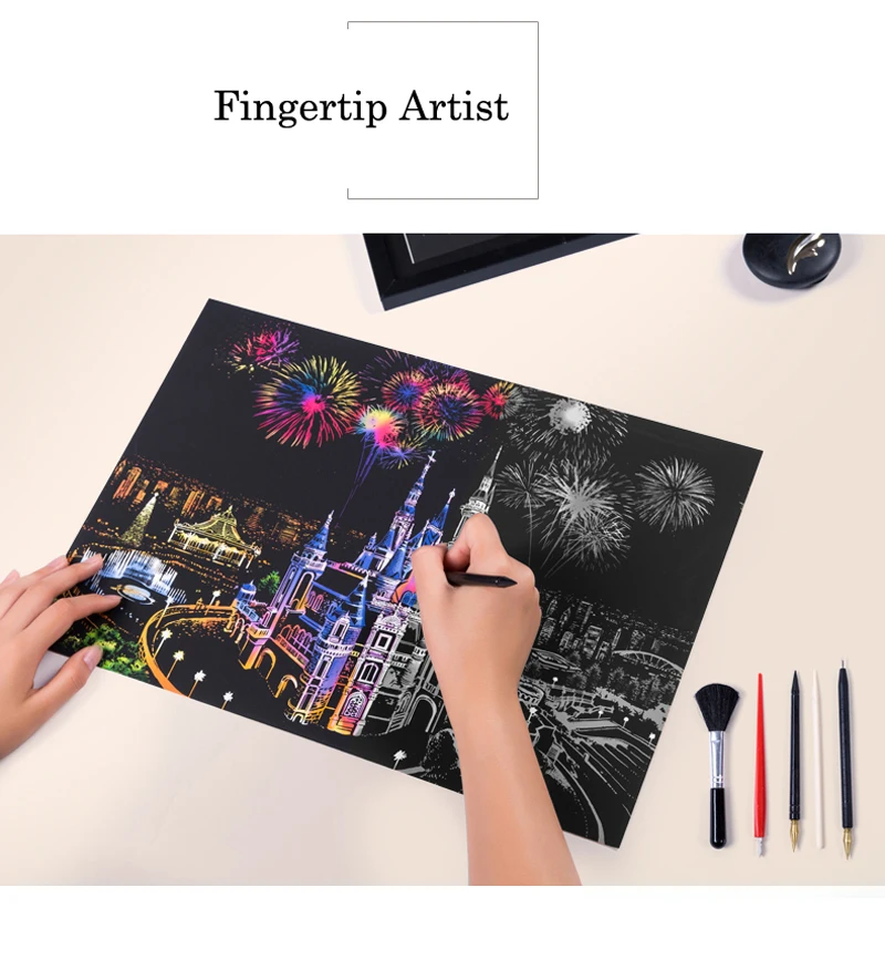 DPF colorful urban series city night scene scratching paintings around the world creative birthday gifts