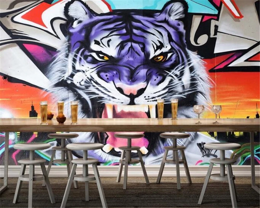 3D обои для гостиной спальни ТВ фон ручная роспись тигр стен 3 d papel parede|custom wallpaper|tiger