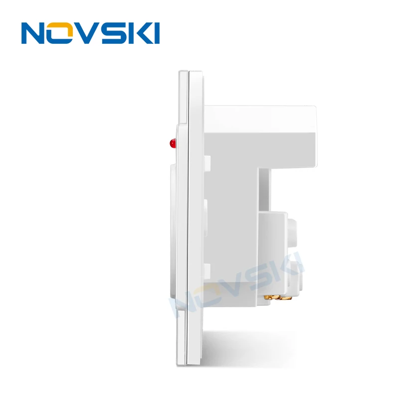 NOVSKI Российская электрическая розетка 2100 мА, два USB-порта, интеллектуальное зарядное устройство, огнестойкое заземление, 16 А, немецкая вилка Schuko, розетка 86 мм* 86 мм