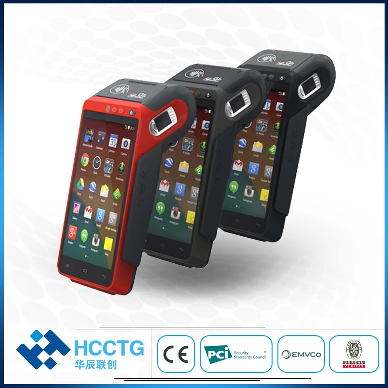 EMV PCI Visa RFID все в одном ручной NFC + IC MSR Android pos-терминал с 58 мм принтером для платежной