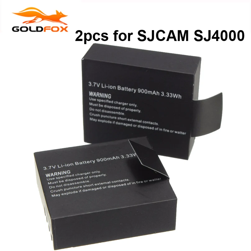 2 шт./компл. 3 7 V 900mAh батарея для SJ4000 SJ5000 SJ6000 SJCAM GOLDFOX камера Спортивная аксессуары
