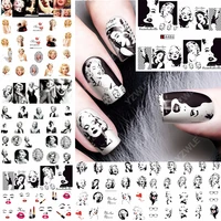 12 sheets water decal nail art decorations nail sticker tattoo full cover beauty marilyn monroe decals manicure supplies a481492