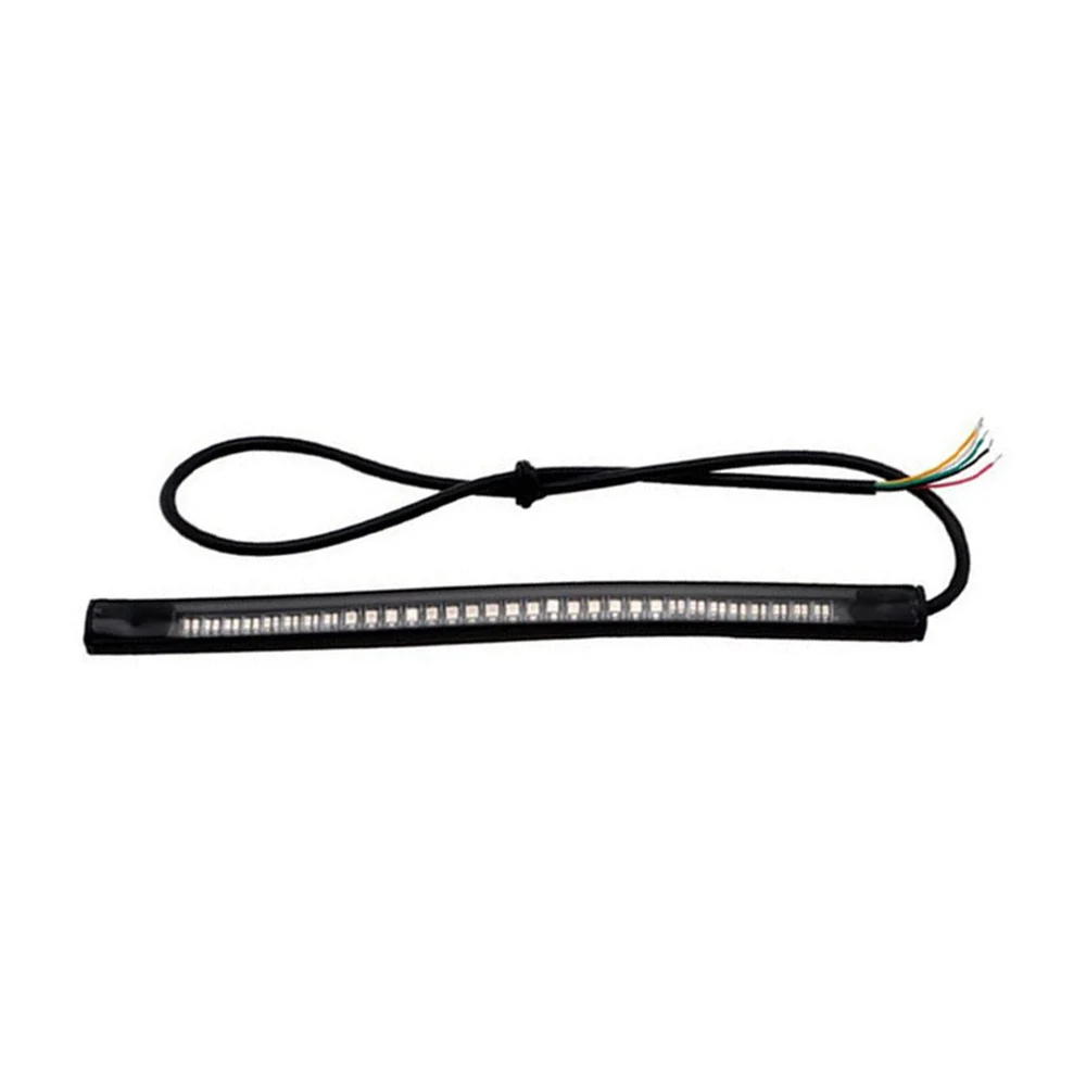 Flexible 48 LED 2835 3014 smd Dual Color Yellow Red Light motorcycle strip turn signal tail rear brake stop Waterproof Bulb lamp |