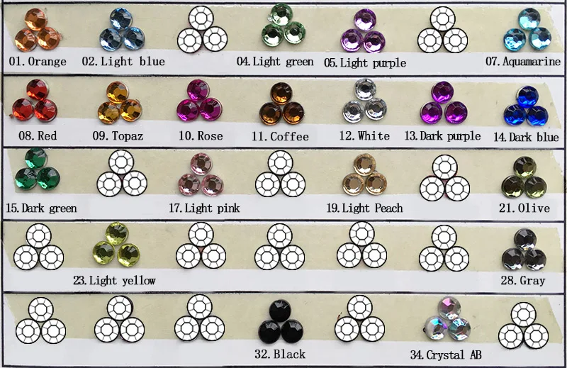 5000 шт. 3 мм черный цвет ногтей бант Стразы акриловые стразы наклейка для с плоской