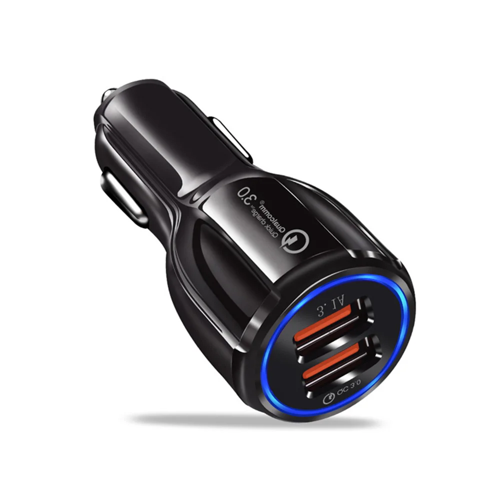 Автомобильное зарядное устройство с двумя USB 3,0, автомобильное зарядное устройство, адаптер для прикуривателя QC 3,0, быстрое зарядное устройство, автомобильные аксессуары
