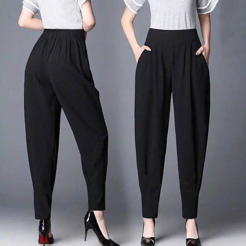 Брюки султанки Женские повседневные свободные штаны в Корейском стиле