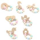 2019 горячая Распродажа для браслетов младенцев деревянный Прорезыватель для зубов крючком бусины Деревянный Прорезыватель для зубов погремушки игрушки Прорезыватель для зубов браслеты Монтессори для ребенка