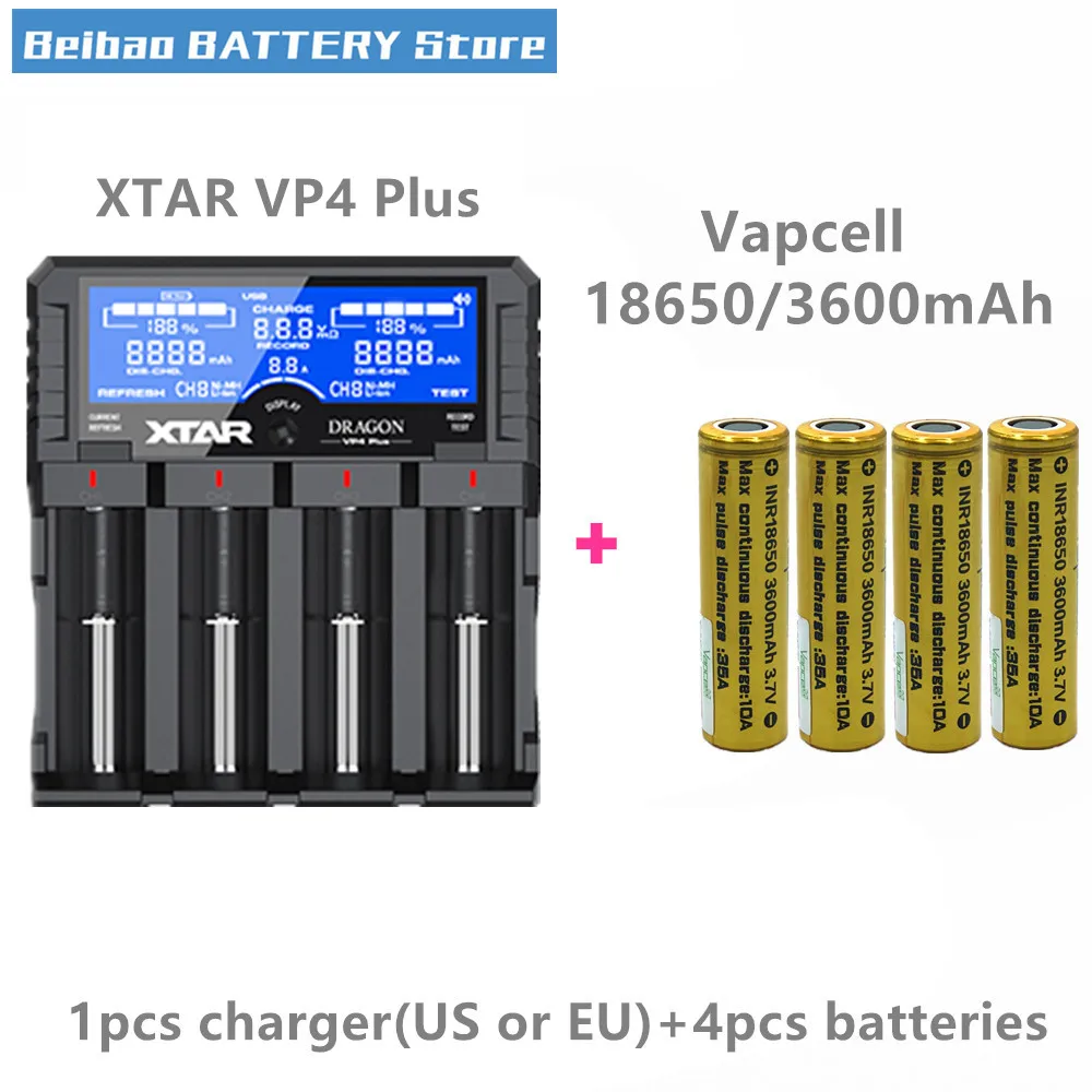Vapcell INR 18650 аккумулятор 3600 мАч 35А аккумуляторная батарея для фонарика с Xtar VC4 VP4
