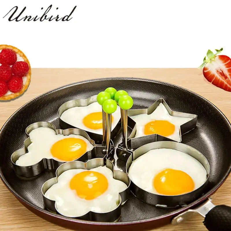 Unibird 1 шт. для яиц для омлета формы для жарки сердце цветок круглая звезда яйцо форма из нержавеющей стали Блинные кольца кухонные аксессуары