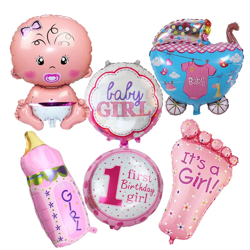 Baby Shower Air Воздушные шары 1th День рождения украшения Фольга для маленьких девочек и
