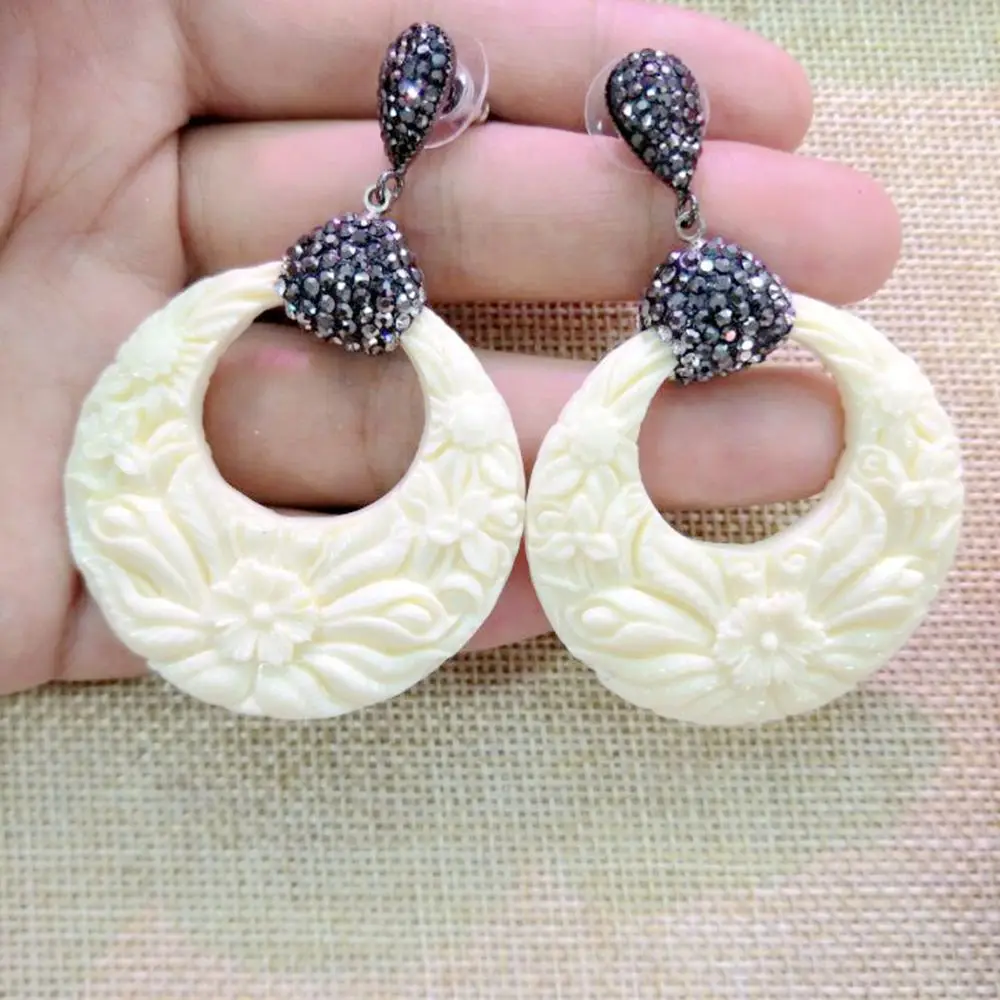 Круглые большие серьги для женщин женские серьги-подвески из смолы синего