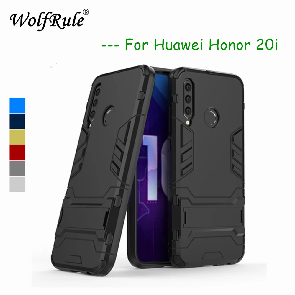 

Huawei Honor 20i Cases Honor 20i Cover Soft Silicone + Plastic Kickstand Fitted Case For Huawei Honor 20i Case HRY-AL00TA 6.21"