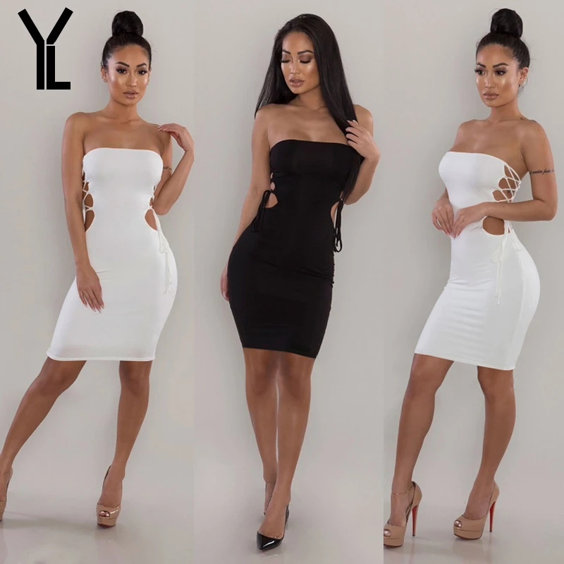 2018 женское платье Новый стиль пикантные однотонные на шнуровке Платье Vestidos