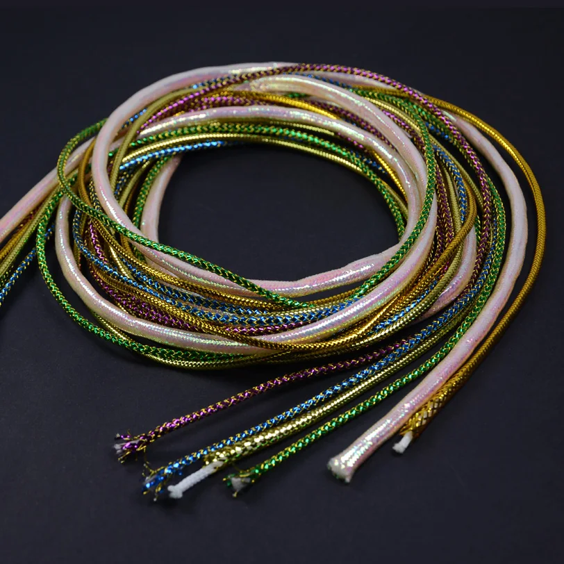FT05 2 сумки (4 м)/набор голографический шнур из майлара Flashabou Minnow Body Braid flashing Tubing для