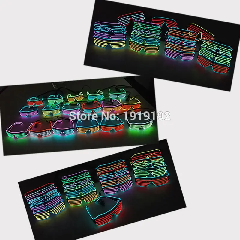 Двойной Цвет светящийся светодиодный EL очки провода солнца Светильник Оттенки