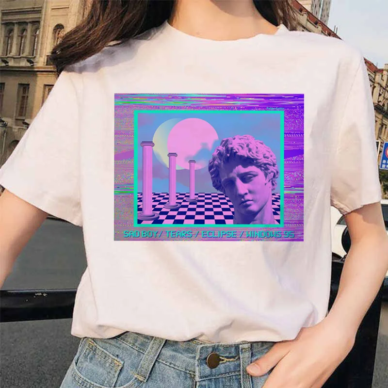 5395 Vaporwave рубашки ulzzang Grunge Tumblr графическая Футболка harajuku Эстетическая Винтажная футболка корейский стиль 90s одежда футболка - Цвет: 5395