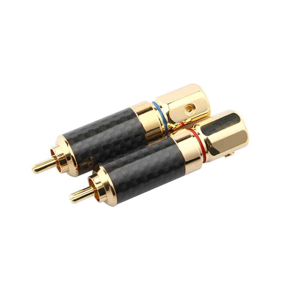 4 шт. RCA аудио разъем Audiophile Eutectic углеродное волокно чистая медь динамик разъем DIY припой разъем для сращивания проводов адаптер