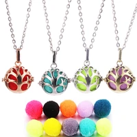new tree of life aromatherapy cage diffuser pendant fashion locket pendant necklace charm perfume essential oil diffuser jewelry
