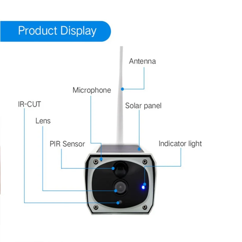 Higestone 1080P ip-камера на солнечной батарейке 2.0MP беспроводная Wi-Fi камера