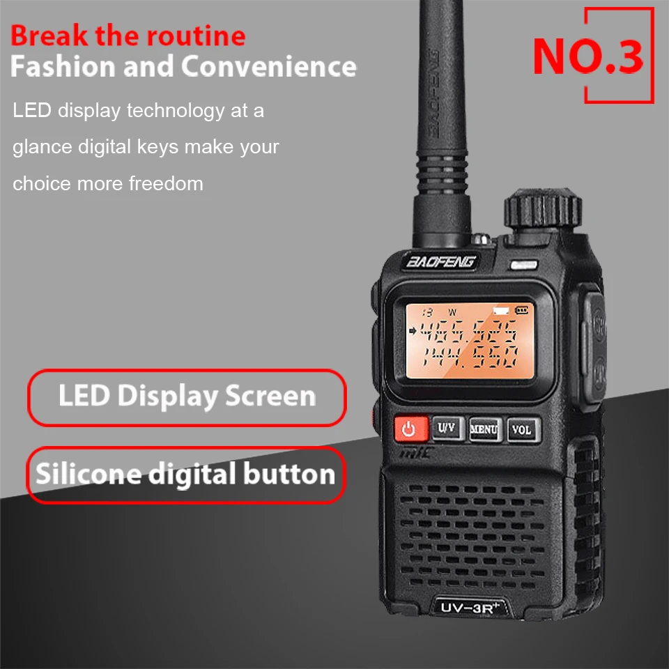 Baofeng UV-3R+ Высокое качество Мини Портативная рация Карманный УКВ УВЧ двухсторонний радиосканер КВ трансивер радиостанция