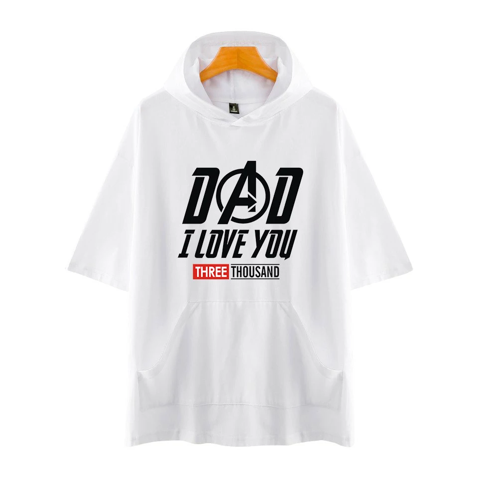 Короткая футболка с капюшоном и принтом I Love You|Футболки| |