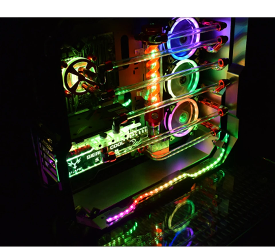 Foxanon SATA RGB светодиодный светильник 1 м 2 м 3 м 4 м 5 м DC 12 В 5050 2835 Диодная лента Sata интерфейс питания для ПК чехол для компьютера