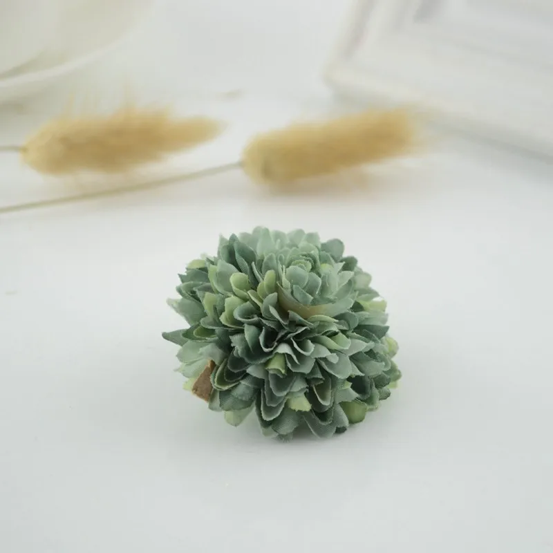 Jade green 3 шт. дешевая шелковая гвоздика, искусственные цветы для дома, искусственные ромашки, свадебный букет, аксессуары для запястья, свадебные украшения автомобиля - Цвет: Jade green