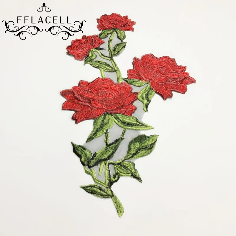 FFLACELL 3D Цветы вышитые патч наклейки для одежды куртка джинсы кружева аппликация DIY украшения для одежды ткань нашивки