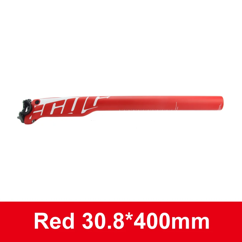 red X white 30.8x400 Горный велосипед карбоновый Подседельный штырь полный углеродного волокна велосипед подседельный штырь шоссейный велосипед MTB Запчасти 27,2/30,8/31,6*400 мм 5 мм смещение ZG278 - Цвет: red X white 30.8x400