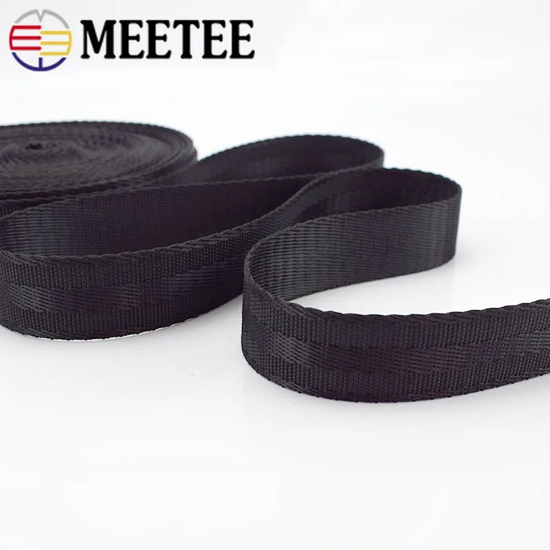 Meetee 5 метров 25-38 мм полиэстер нейлон тесьма ленты DIY безопасности сиденья Рюкзак ПЭТ ремень-лента обвязка косой ленты
