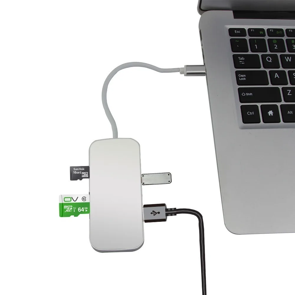 Разветвитель с Type C на USB концентратор 3 0 Мультиадаптер Matel сплиттер кардридером