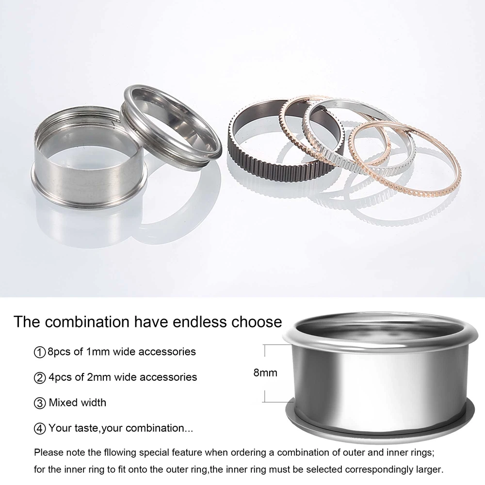 Floya сплайсинга шестерни кольцо в кольцах Для женщин сочетание нержавеющей стали