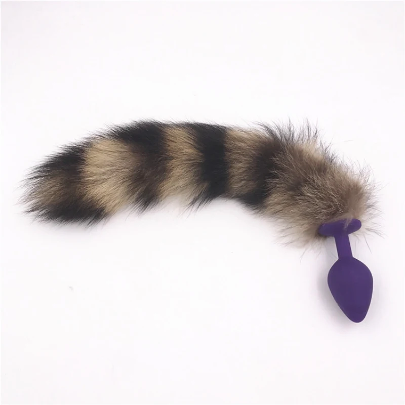 Анальная пробка из мягкого силикона с искусственным мехом|Анальные пробки| |