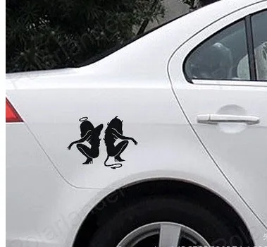 Бесплатная доставка красота сексуальный ангел и наклейки с дьяволом 20*15 см