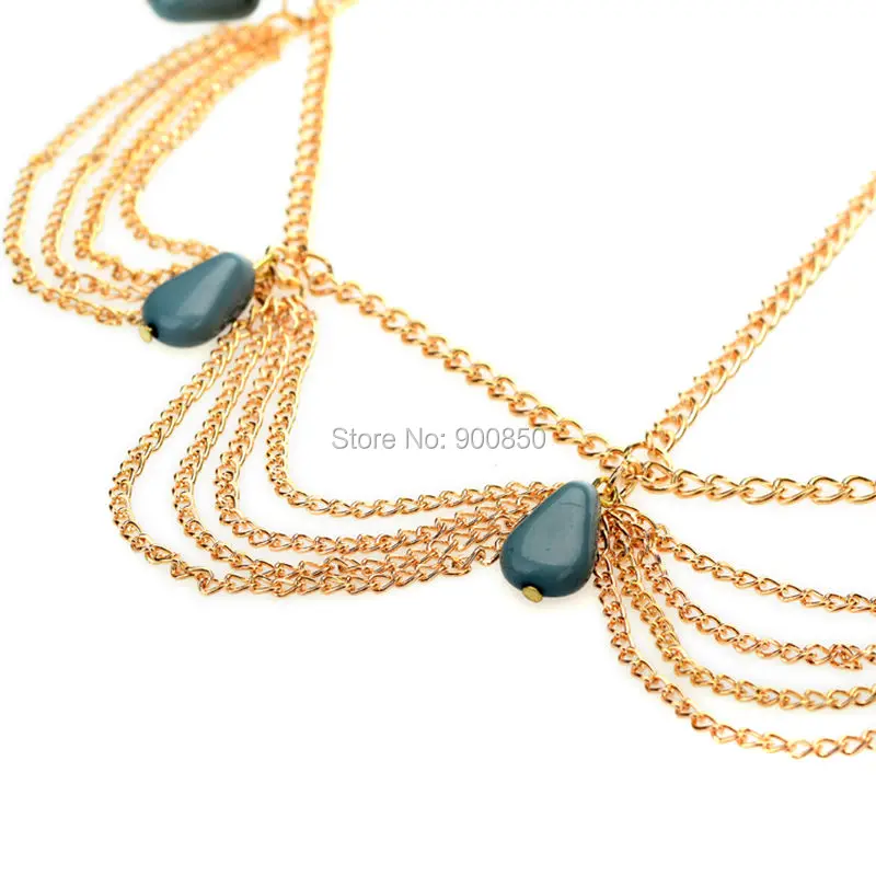 Золотые/Серебрянные хромированные длинные головка с металлическими цепочками